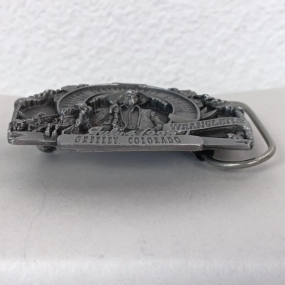 Vintage 1996 Metal Belt Buckle Greeley Independence Stampede Colorado 98/250